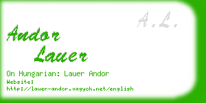 andor lauer business card